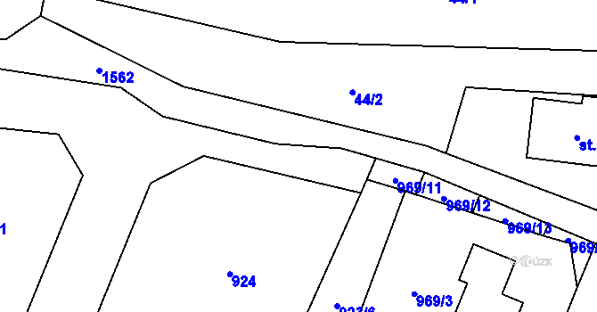 Parcela st. 969/9 v KÚ Vlkov u Osové Bítýšky, Katastrální mapa