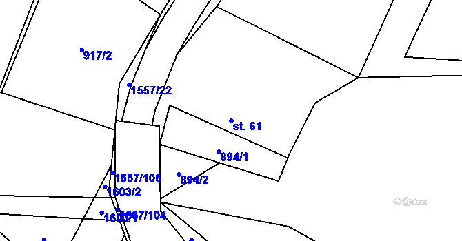 Parcela st. 61 v KÚ Vlkov u Osové Bítýšky, Katastrální mapa
