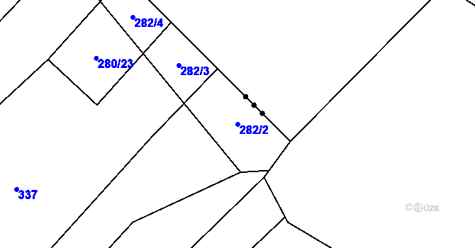 Parcela st. 282/2 v KÚ Vlkov u Osové Bítýšky, Katastrální mapa
