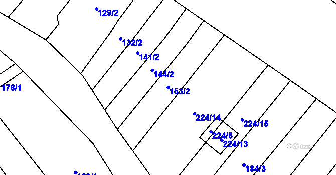 Parcela st. 153/2 v KÚ Vlkov u Osové Bítýšky, Katastrální mapa