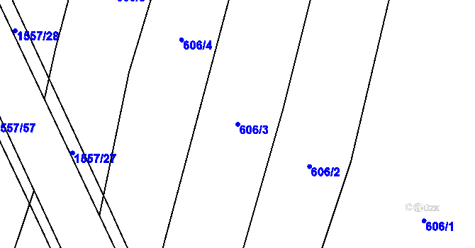 Parcela st. 606/3 v KÚ Vlkov u Osové Bítýšky, Katastrální mapa