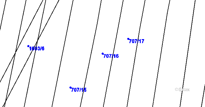 Parcela st. 707/16 v KÚ Vlkov u Osové Bítýšky, Katastrální mapa