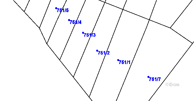 Parcela st. 751/2 v KÚ Vlkov u Osové Bítýšky, Katastrální mapa