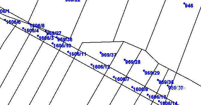Parcela st. 969/37 v KÚ Vlkov u Osové Bítýšky, Katastrální mapa