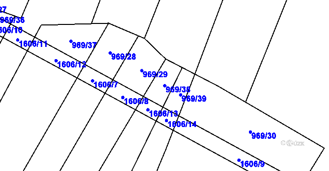 Parcela st. 969/38 v KÚ Vlkov u Osové Bítýšky, Katastrální mapa