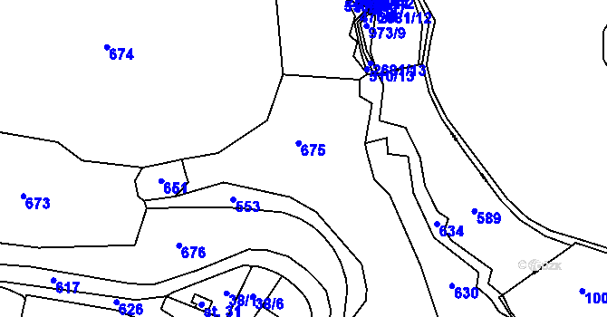 Parcela st. 476/1 v KÚ Martinov u Mariánských Lázní, Katastrální mapa