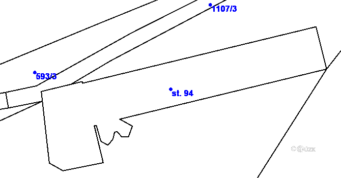 Parcela st. 94 v KÚ Dolejší Kunčice, Katastrální mapa