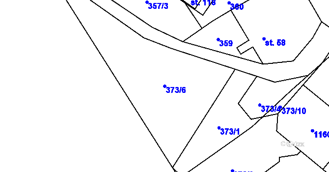 Parcela st. 373/6 v KÚ Dolejší Kunčice, Katastrální mapa