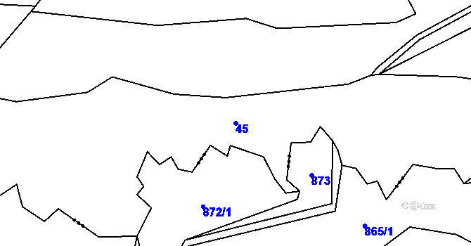 Parcela st. 45 v KÚ Slezské Vlkovice, Katastrální mapa
