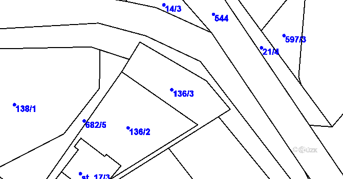 Parcela st. 136/3 v KÚ Slezské Vlkovice, Katastrální mapa