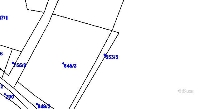 Parcela st. 653/3 v KÚ Slezské Vlkovice, Katastrální mapa