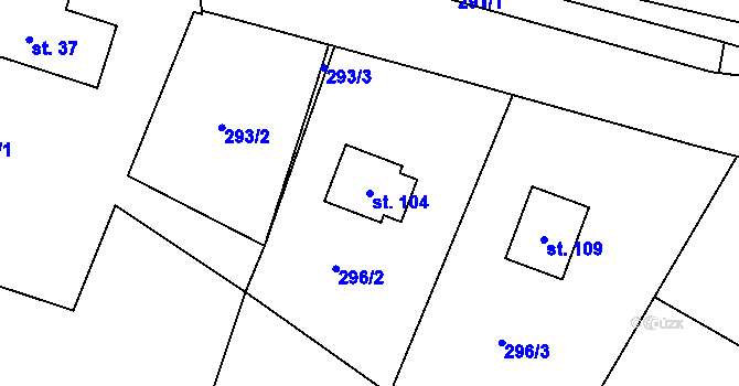 Parcela st. 104 v KÚ Slezské Vlkovice, Katastrální mapa