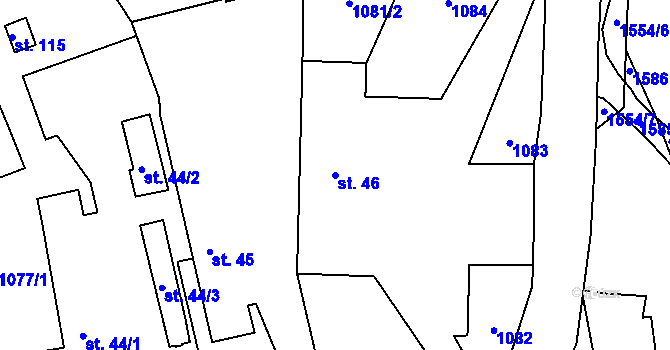 Parcela st. 46 v KÚ Střítež u Milevska, Katastrální mapa