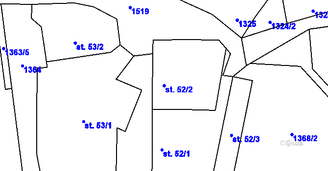 Parcela st. 52/2 v KÚ Střítež u Milevska, Katastrální mapa