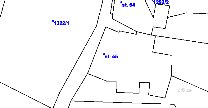 Parcela st. 55 v KÚ Střítež u Milevska, Katastrální mapa