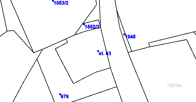 Parcela st. 63 v KÚ Střítež u Milevska, Katastrální mapa