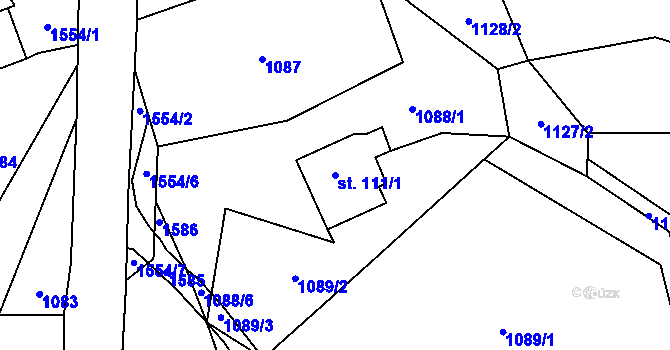 Parcela st. 111/1 v KÚ Střítež u Milevska, Katastrální mapa