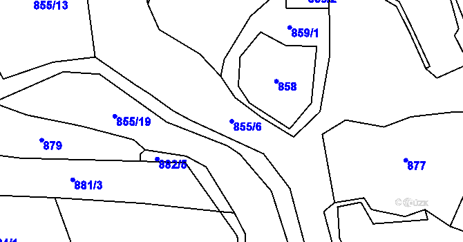 Parcela st. 855/6 v KÚ Střítež u Milevska, Katastrální mapa