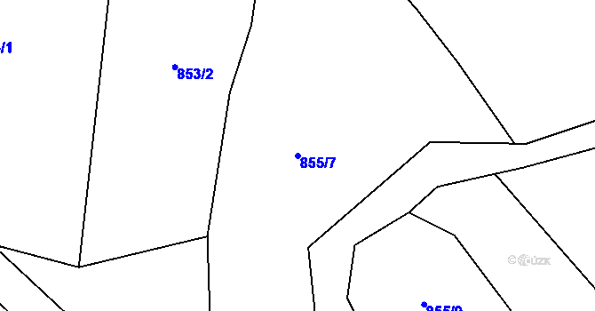 Parcela st. 855/7 v KÚ Střítež u Milevska, Katastrální mapa
