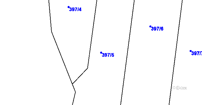 Parcela st. 397/5 v KÚ Střítež u Milevska, Katastrální mapa