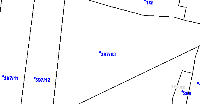 Parcela st. 397/13 v KÚ Střítež u Milevska, Katastrální mapa