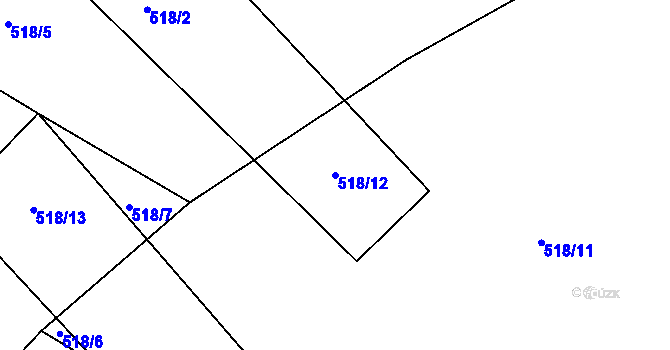 Parcela st. 518/12 v KÚ Střítež u Milevska, Katastrální mapa