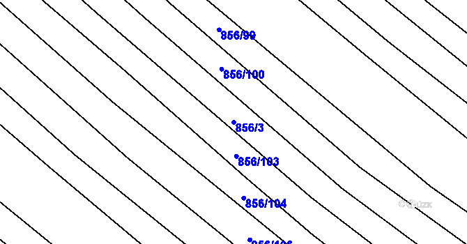 Parcela st. 856/3 v KÚ Lidéřovice na Moravě, Katastrální mapa