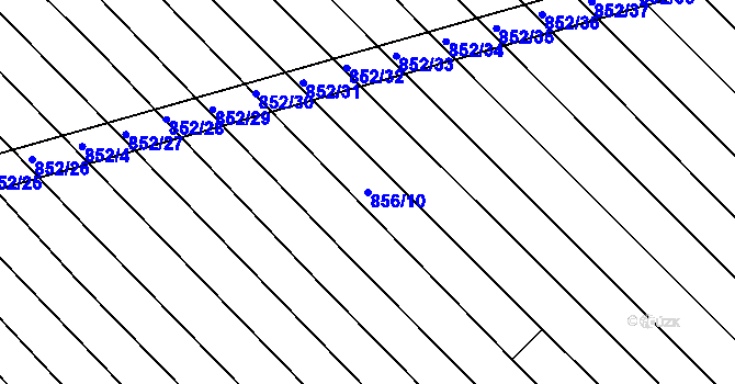 Parcela st. 856/10 v KÚ Lidéřovice na Moravě, Katastrální mapa