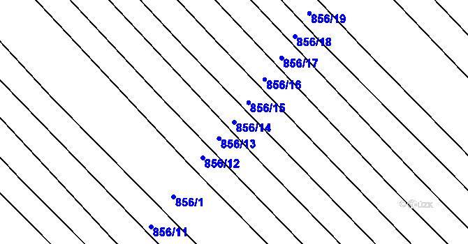 Parcela st. 856/14 v KÚ Lidéřovice na Moravě, Katastrální mapa