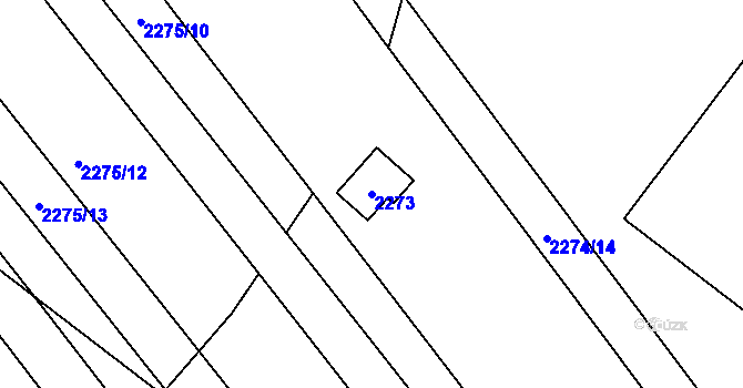 Parcela st. 2273 v KÚ Vnorovy, Katastrální mapa