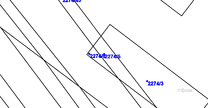 Parcela st. 2274/5 v KÚ Vnorovy, Katastrální mapa