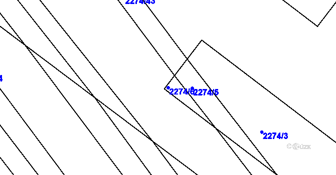 Parcela st. 2274/6 v KÚ Vnorovy, Katastrální mapa