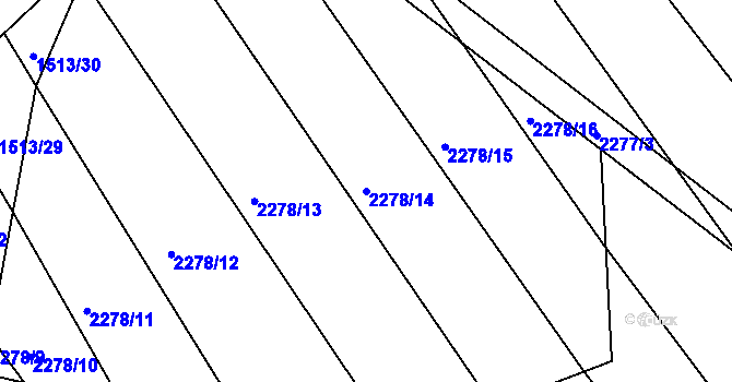 Parcela st. 2278/14 v KÚ Vnorovy, Katastrální mapa