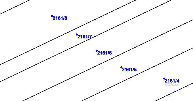 Parcela st. 2161/6 v KÚ Vnorovy, Katastrální mapa