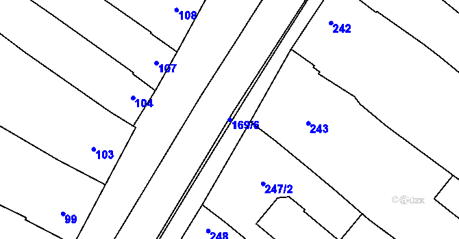 Parcela st. 169/6 v KÚ Vnorovy, Katastrální mapa