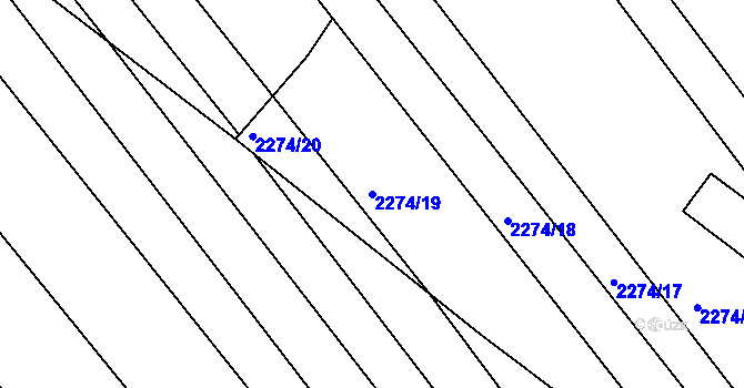 Parcela st. 2274/19 v KÚ Vnorovy, Katastrální mapa