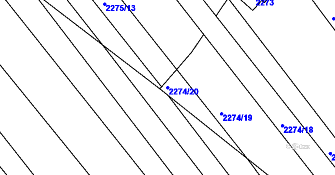Parcela st. 2274/20 v KÚ Vnorovy, Katastrální mapa
