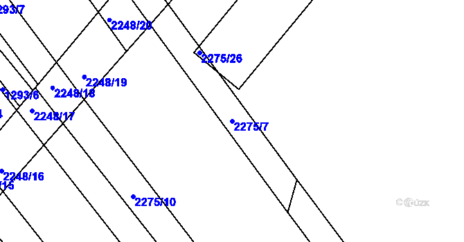 Parcela st. 2275/7 v KÚ Vnorovy, Katastrální mapa