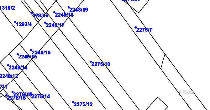 Parcela st. 2275/9 v KÚ Vnorovy, Katastrální mapa