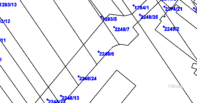 Parcela st. 2248/6 v KÚ Vnorovy, Katastrální mapa