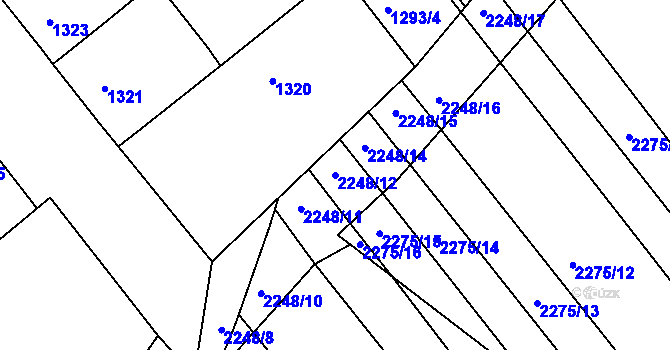 Parcela st. 2248/12 v KÚ Vnorovy, Katastrální mapa