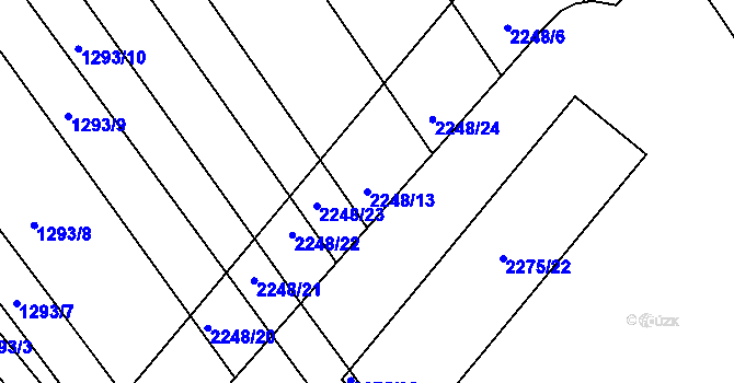 Parcela st. 2248/13 v KÚ Vnorovy, Katastrální mapa
