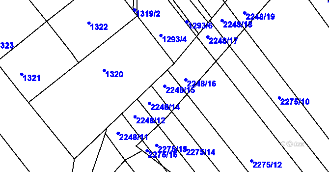 Parcela st. 2248/15 v KÚ Vnorovy, Katastrální mapa