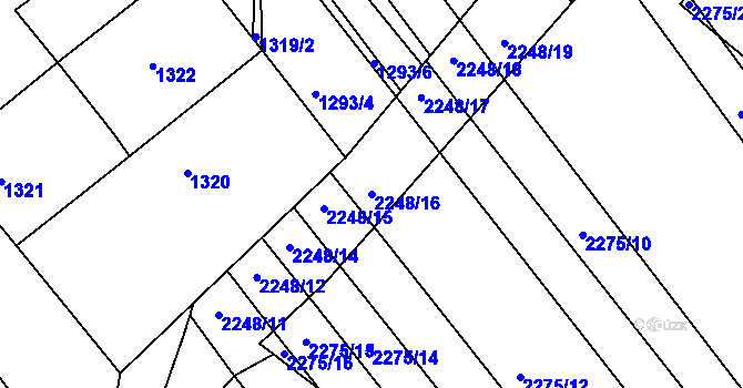 Parcela st. 2248/16 v KÚ Vnorovy, Katastrální mapa