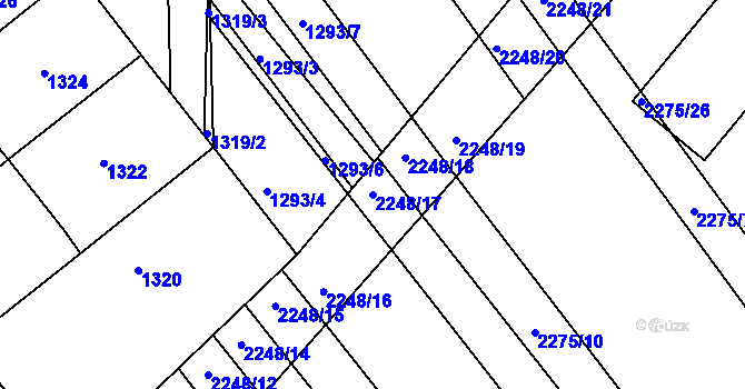 Parcela st. 2248/17 v KÚ Vnorovy, Katastrální mapa