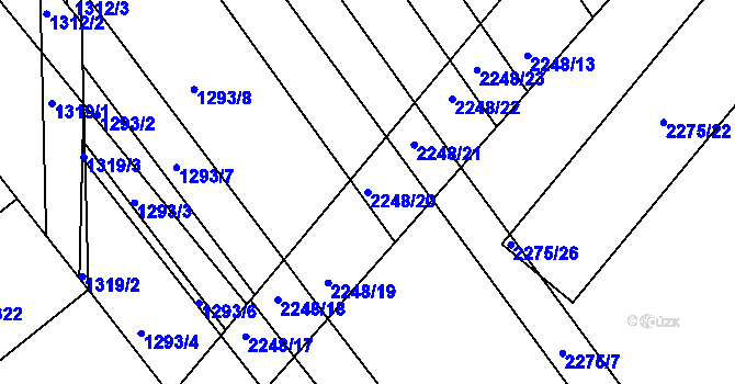 Parcela st. 2248/20 v KÚ Vnorovy, Katastrální mapa