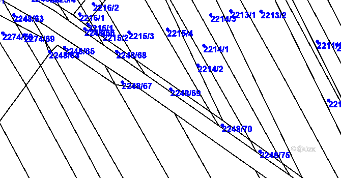 Parcela st. 2248/69 v KÚ Vnorovy, Katastrální mapa