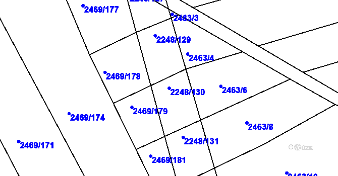 Parcela st. 2248/130 v KÚ Vnorovy, Katastrální mapa