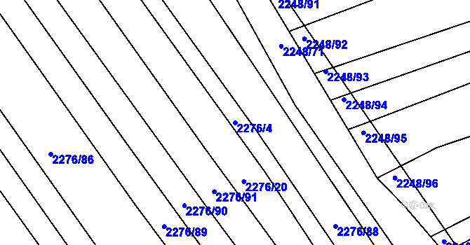 Parcela st. 2276/4 v KÚ Vnorovy, Katastrální mapa