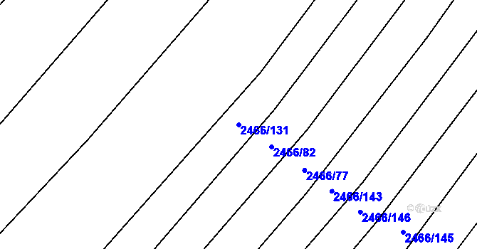 Parcela st. 2466/131 v KÚ Vnorovy, Katastrální mapa